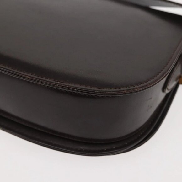 GUCCI Shoulder Bag Leather Brown gold Auth fm4925 - Picture 5 of 16